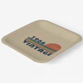 Geboren 1966 Vintager Geburtstag Pappteller (Gewinkelt)