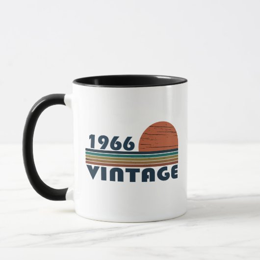 Geboren 1966 Vintager Geburtstag Tasse (Links)