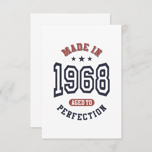 Geboren 1968 Geburtstag RSVP Karte (Vorne/Hinten)