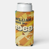 Geboren 1968 - Geometrisches Design - Retro-60er - Selters Dosenkühler (Seltzer Vorderseite)