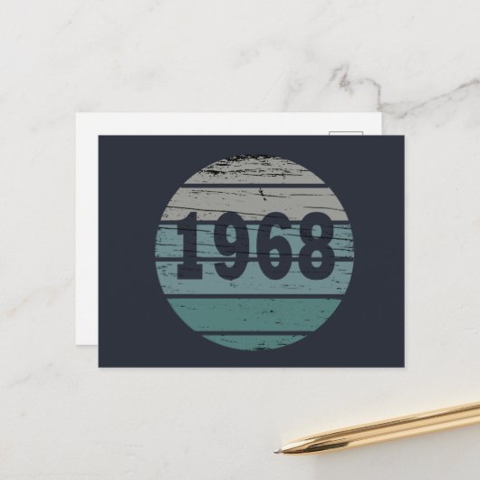 Geboren 1968 Vintage Geburtstagsgeschenke Feiertagspostkarte (Vorderseite/Rückseite Beispiel)