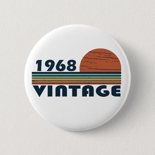 Geboren 1968 Vintager Geburtstag Button (Vorderseite)