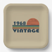 Geboren 1968 Vintager Geburtstag Pappteller (Vorderseite)