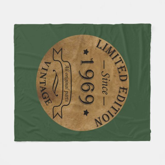 Geboren 1969 Vintager Geburtstag Fleecedecke (Vorderseite (Horizontal))