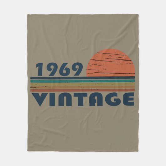 Geboren 1969 Vintager Geburtstag Fleecedecke (Vorderseite)