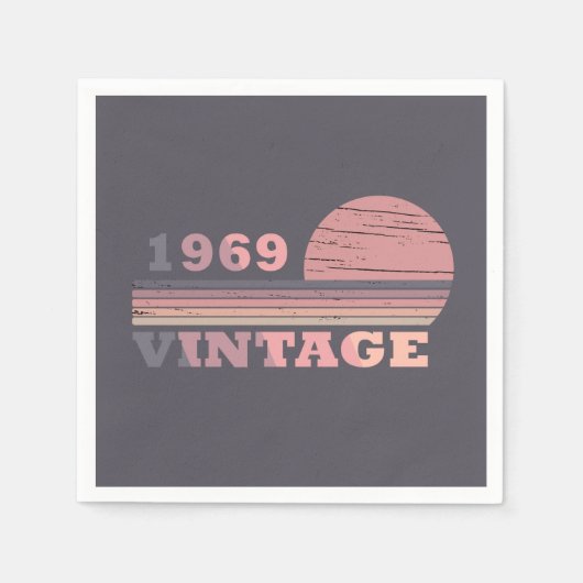 Geboren 1969 Vintager Geburtstag Serviette (Vorderseite)