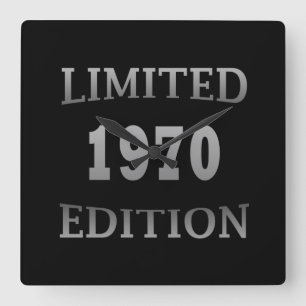 geboren 1970 in limitierter Auflage Geburtstagsges Quadratische Wanduhr