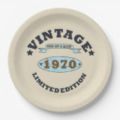 geboren 1970 Vintage Geburtstagsgeschenke Pappteller (Vorderseite)