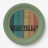 Geboren 1970 Vintage Geburtstagsgeschenke Pappteller (Vorderseite)