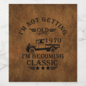 geboren 1970 Vintage Geburtstagsgeschenke Weinetikett (Einzelnes Label)