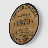 Geboren 1970 Vintager Geburtstag Große Wanduhr (Winkel)