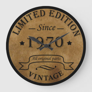 Geboren 1970 Vintager Geburtstag Große Wanduhr