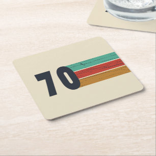 Geboren 1970 Vintager Geburtstag Rechteckiger Pappuntersetzer