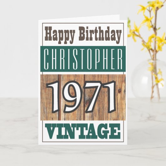 Geboren 1971 karte (Gelbe Blume)