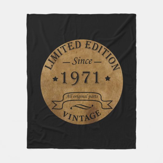Geboren 1971 Vintager Geburtstag Fleecedecke (Vorderseite)