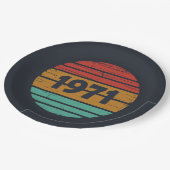 Geboren 1971 Vintager Geburtstag Pappteller (Schrägansicht)