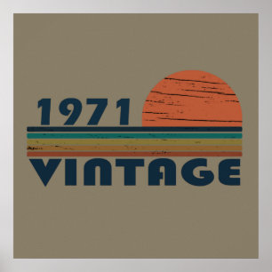 Geboren 1971 Vintages Geburtstagsgeschenk Poster