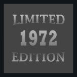 geboren 1972 Geburtstag in limitierter Auflage Poster<br><div class="desc">Mit dieser limitierten Auflage des originalen und modern aussehenden Geburtstagsdesigns mit phantastischer Typografie-Schriftart-Schrift können Sie Ihrem Kleiderschrank etwas Originalität verleihen. Es ist eine großartige Geschenkidee für Männer, Frauen, Ehemann, Ehefrau und einen Freund, der dieses einzigartige Kunstwerk Liebe geben wird. Das beste und lustigste Urlaubsprojekt für Ihr Party zum Geburtstag. Wenn...</div>