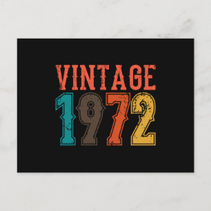 GEBOREN 1972 GEBURTSTAG VINTAGE Männer Postkarte