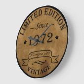 geboren 1972 Vintager Geburtstag Große Wanduhr (Winkel)