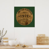 geboren 1972 Vintager Geburtstag Poster (Küche)