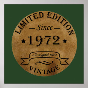 geboren 1972 Vintager Geburtstag Poster