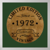 geboren 1972 Vintager Geburtstag Poster (Vorne)