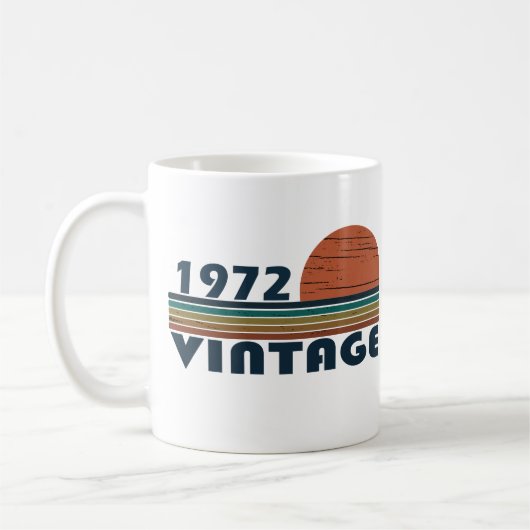 Geboren 1972 Vintages Geburtstagsgeschenk Kaffeetasse (Links)