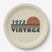 geboren 1972 Vintages Geburtstagsgeschenk Pappteller (Vorderseite)