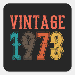 GEBOREN 1973 GEBURTSTAG VINTAGE Männer Quadratischer Aufkleber