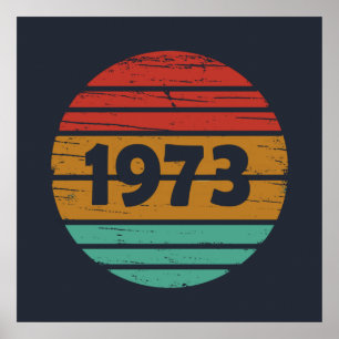 geboren 1973 Vintag 50. Geburtstag Poster