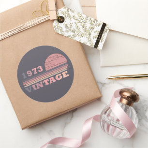 geboren 1973 Vintage Geburtstagsgeschenke Runder Aufkleber