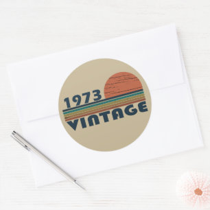 Geboren 1973 Vintage Geburtstagsgeschenke Runder Aufkleber