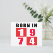 Geboren 1974 postkarte (Stehend Vorderseite)