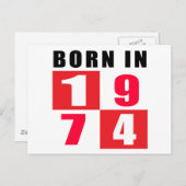 Geboren 1974 postkarte (Vorne/Hinten)