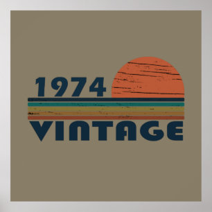 geboren 1974 Vintag 49. Geburtstag Poster