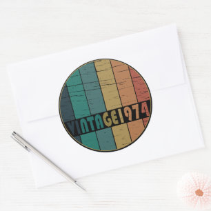 Geboren 1974 Vintag 50. Geburtstag Runder Aufkleber