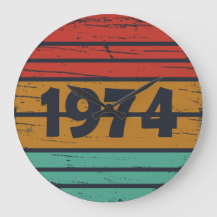 Geboren 1974 Vintag 50. Geburtstagsgeschenk Große Wanduhr