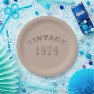 Geboren 1974 Vintage 50. Geburtstagsparty Pappteller