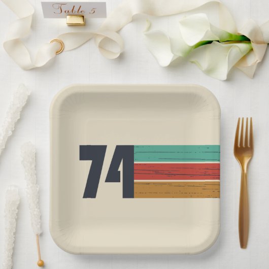 geboren 1974 Vintage Geburtstagsparty Pappteller (Hochzeit)
