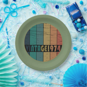 Geboren 1974 Vintage Geburtstagsparty Pappteller