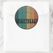Geboren 1974 Vintage Geburtstagsparty Runder Aufkleber (Tasche)