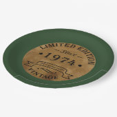 Geboren 1974 Vintager Geburtstag Pappteller (Schrägansicht)