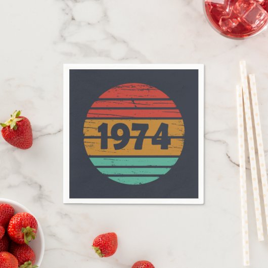 Geboren 1974 Vintager Geburtstag Serviette (Beispiel)