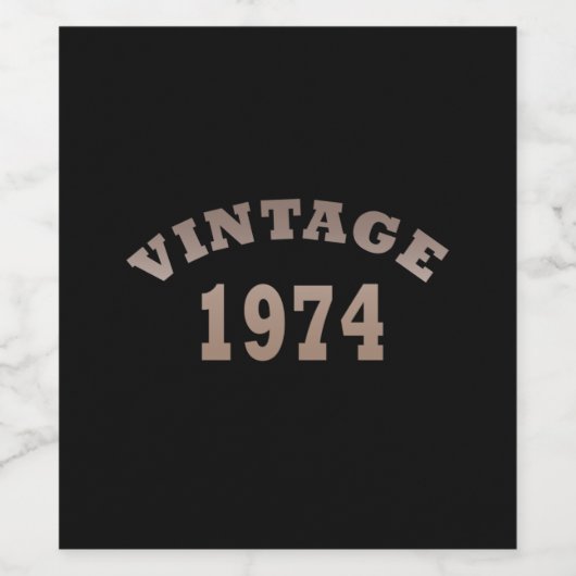geboren 1974 Vintager Geburtstag Weinetikett (Einzelnes Label)