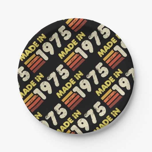 Geboren 1975 50. Geburtstag Pappteller (Vorderseite)