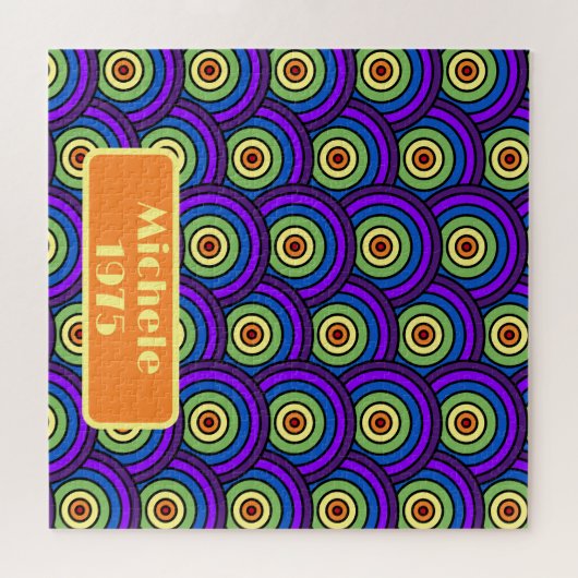 Geboren 1975: geometrischer Retro-Name Puzzle (Horizontal)