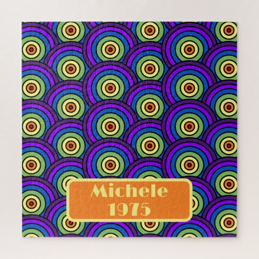 Geboren 1975: geometrischer Retro-Name Puzzle (Vertikal)