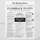 Geboren 1975 Schwarz-Weiß-Mock-Zeitung (Vorderseite)