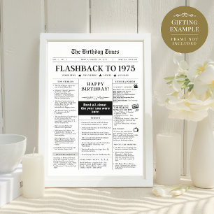 Geboren 1975 Schwarz-Weiß-Mock-Zeitung